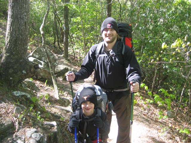 Eric Siegel with his son in FDR state park