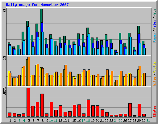 Daily usage for November 2007