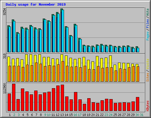 Daily usage for November 2019