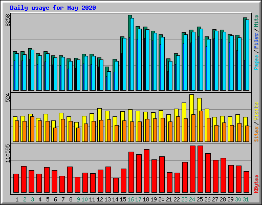 Daily usage for May 2020