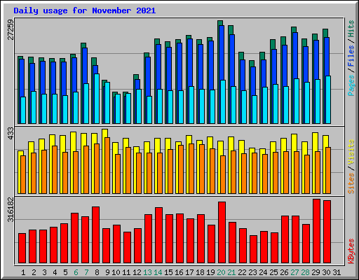 Daily usage for November 2021