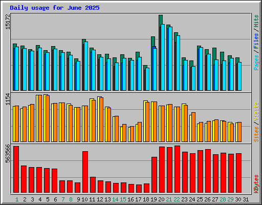 Daily usage for June 2025
