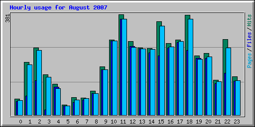 Hourly usage for August 2007