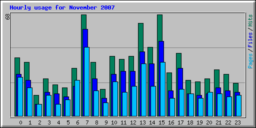 Hourly usage for November 2007