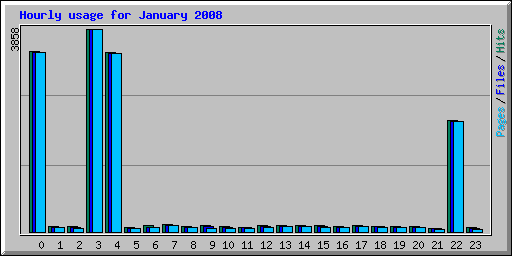 Hourly usage for January 2008