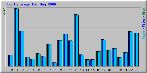 Hourly usage for May 2008