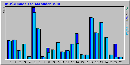 Hourly usage for September 2008