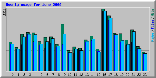 Hourly usage for June 2009