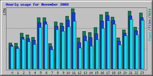 Hourly usage for November 2009
