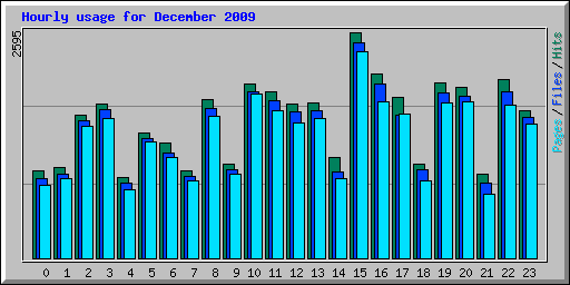 Hourly usage for December 2009