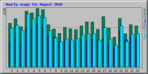 Hourly usage for August 2010