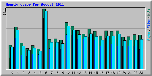 Hourly usage for August 2011