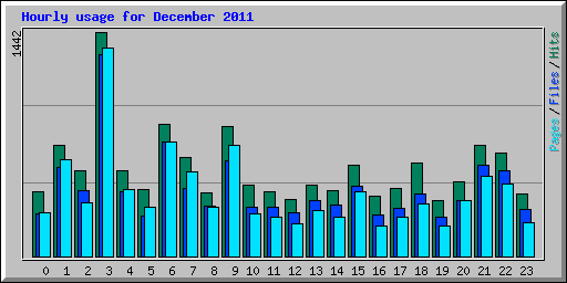Hourly usage for December 2011