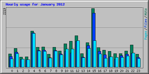 Hourly usage for January 2012