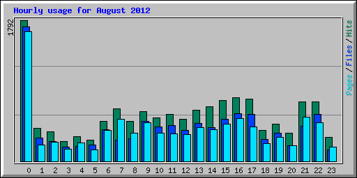 Hourly usage for August 2012