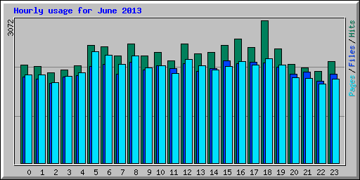 Hourly usage for June 2013