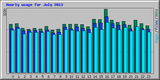 Hourly usage for July 2013