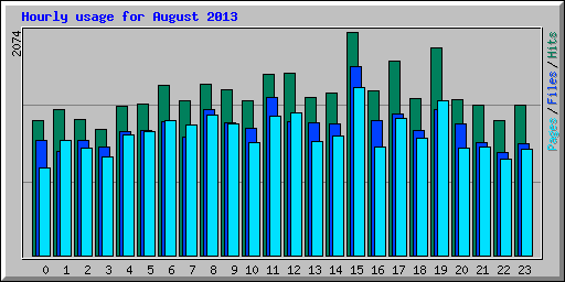 Hourly usage for August 2013