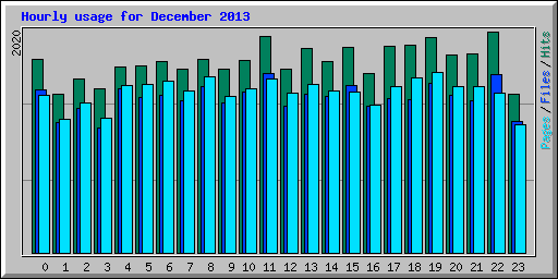Hourly usage for December 2013