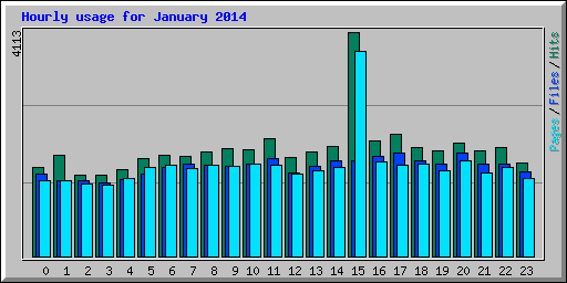 Hourly usage for January 2014