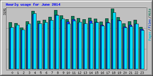 Hourly usage for June 2014