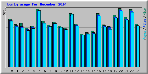 Hourly usage for December 2014