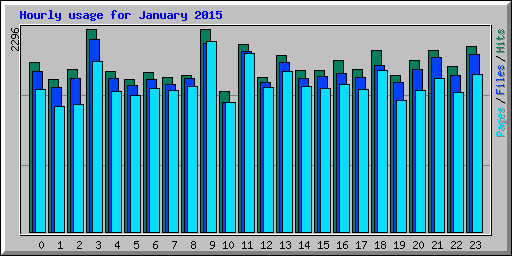 Hourly usage for January 2015