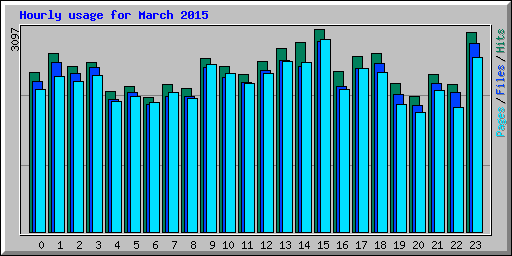 Hourly usage for March 2015