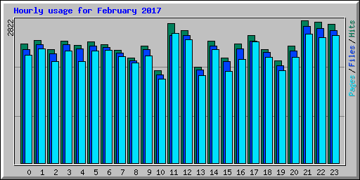 Hourly usage for February 2017