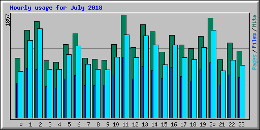 Hourly usage for July 2018