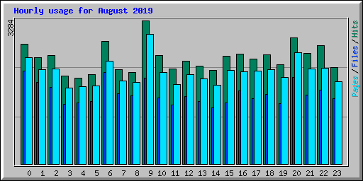 Hourly usage for August 2019