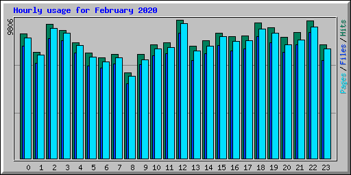 Hourly usage for February 2020