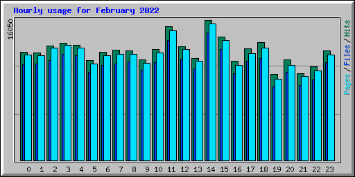 Hourly usage for February 2022