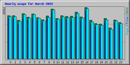 Hourly usage for March 2022