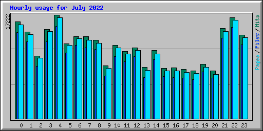 Hourly usage for July 2022