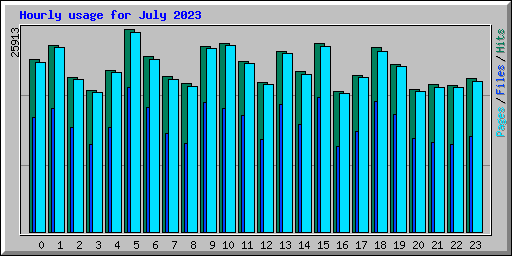 Hourly usage for July 2023